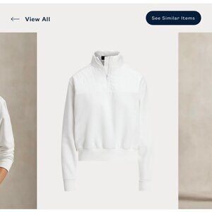Ralph Lauren RLX Women's Quilted-Panel Fleece Mockneck NWT Medium Ceramic White